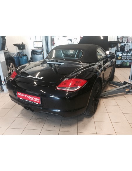 Porsche 987 Boxster 3,2 S Milltek Sport Cat-Back system med bakre racekatalysatorer 2x svarta Special utblås 