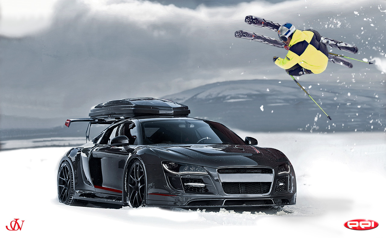 Jon Olsson med sin Audi R8